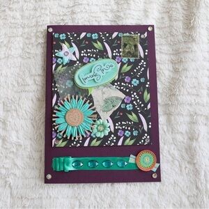 Large purple greeting card Happy Birthday scrapbooking card making handmade fun